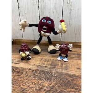 California Raisins Band Figures Lot of 3 1987 1988 Calrab Applause Vintage